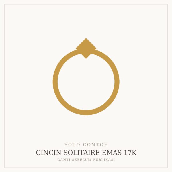 Cincin Solitaire Emas 17K