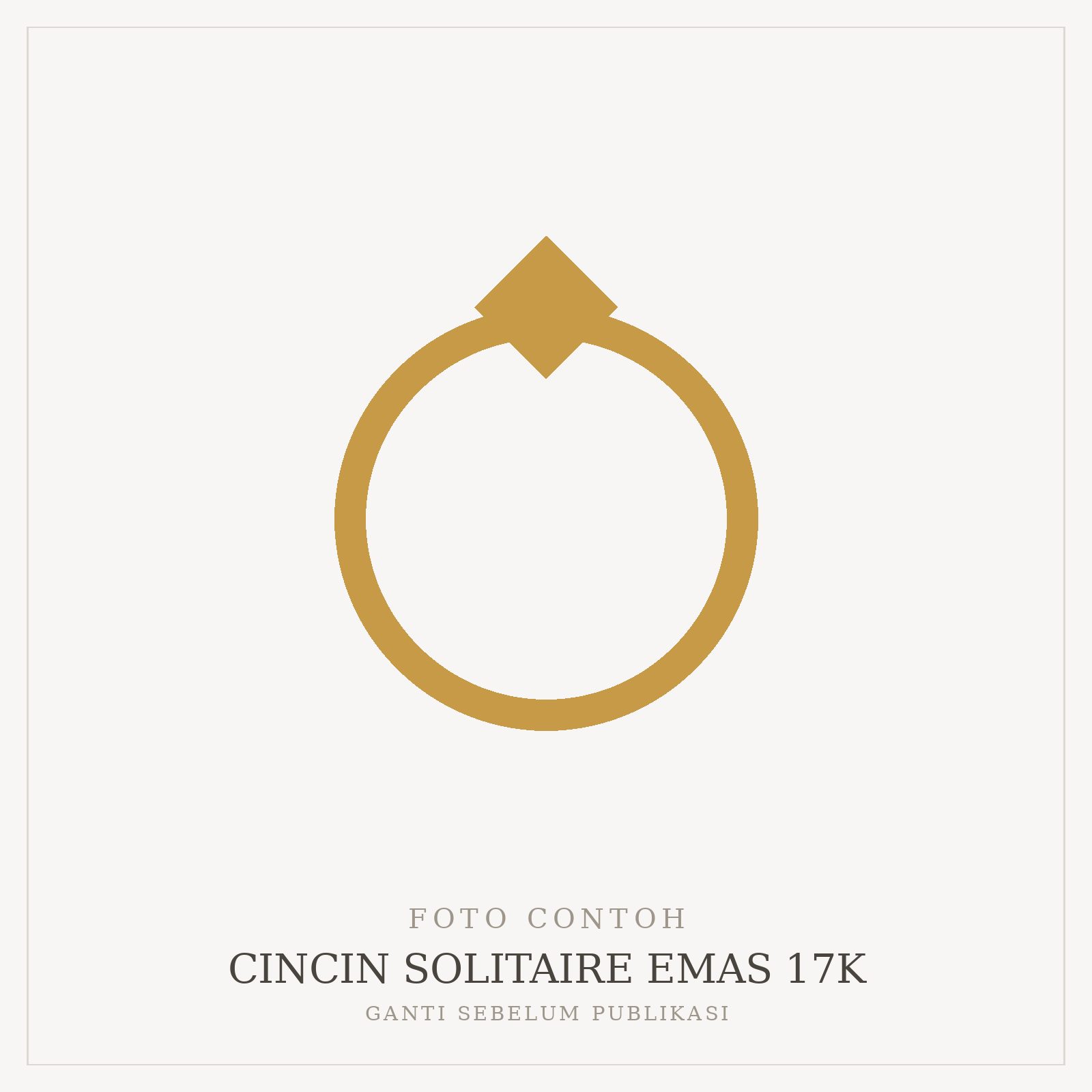 Cincin Solitaire Emas 17K — gambar contoh 2