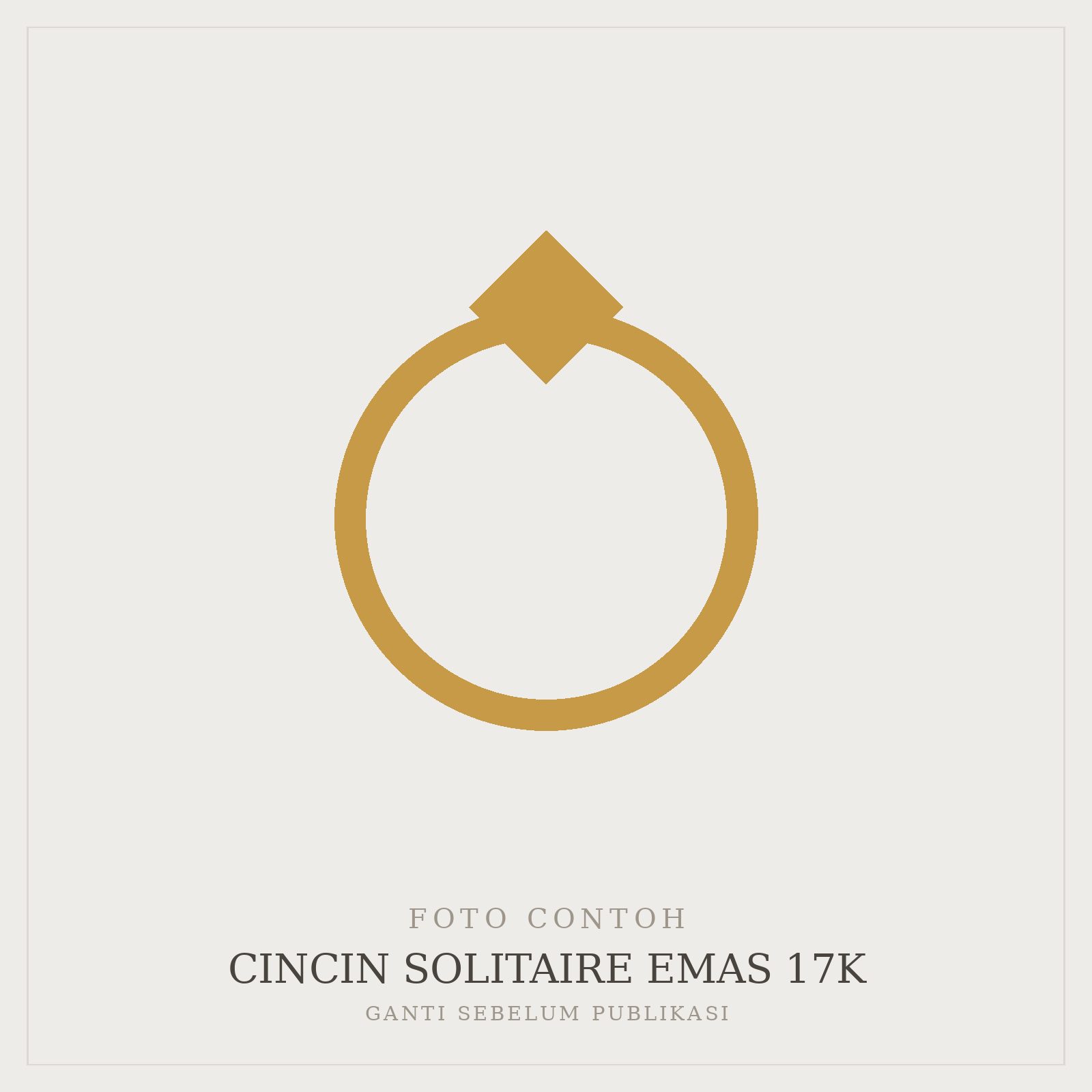 Cincin Solitaire Emas 17K — gambar contoh 3